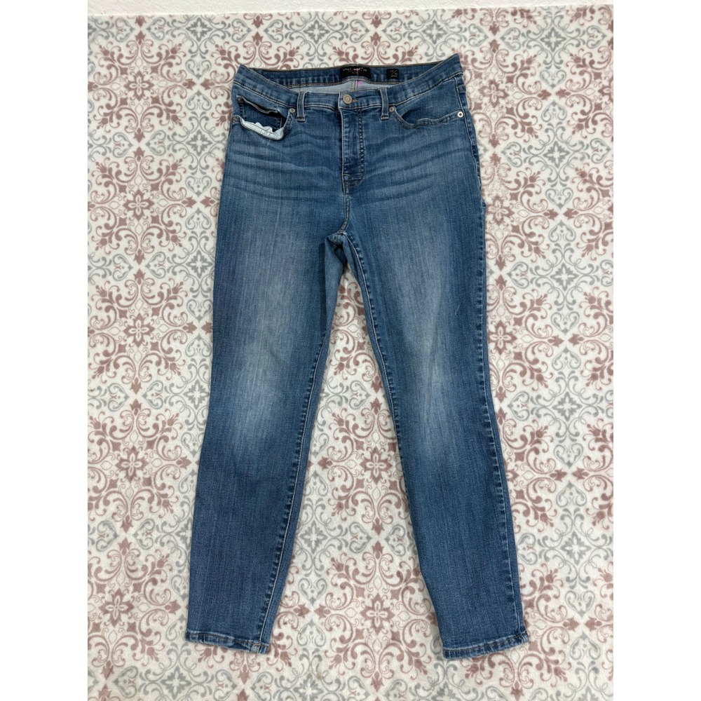 Lucky Brand Ava Mid Rise Skinny Ankle Jeans Medium Wash Blue Denim Womens 12/31